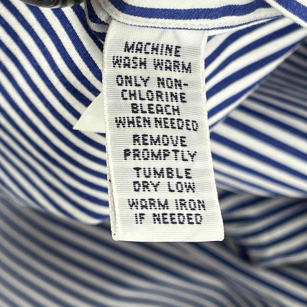 Ralph Lauren Men's Shirt Size XL Blue/White Striped Button Up Long Sleeve - Picture 8 of 9